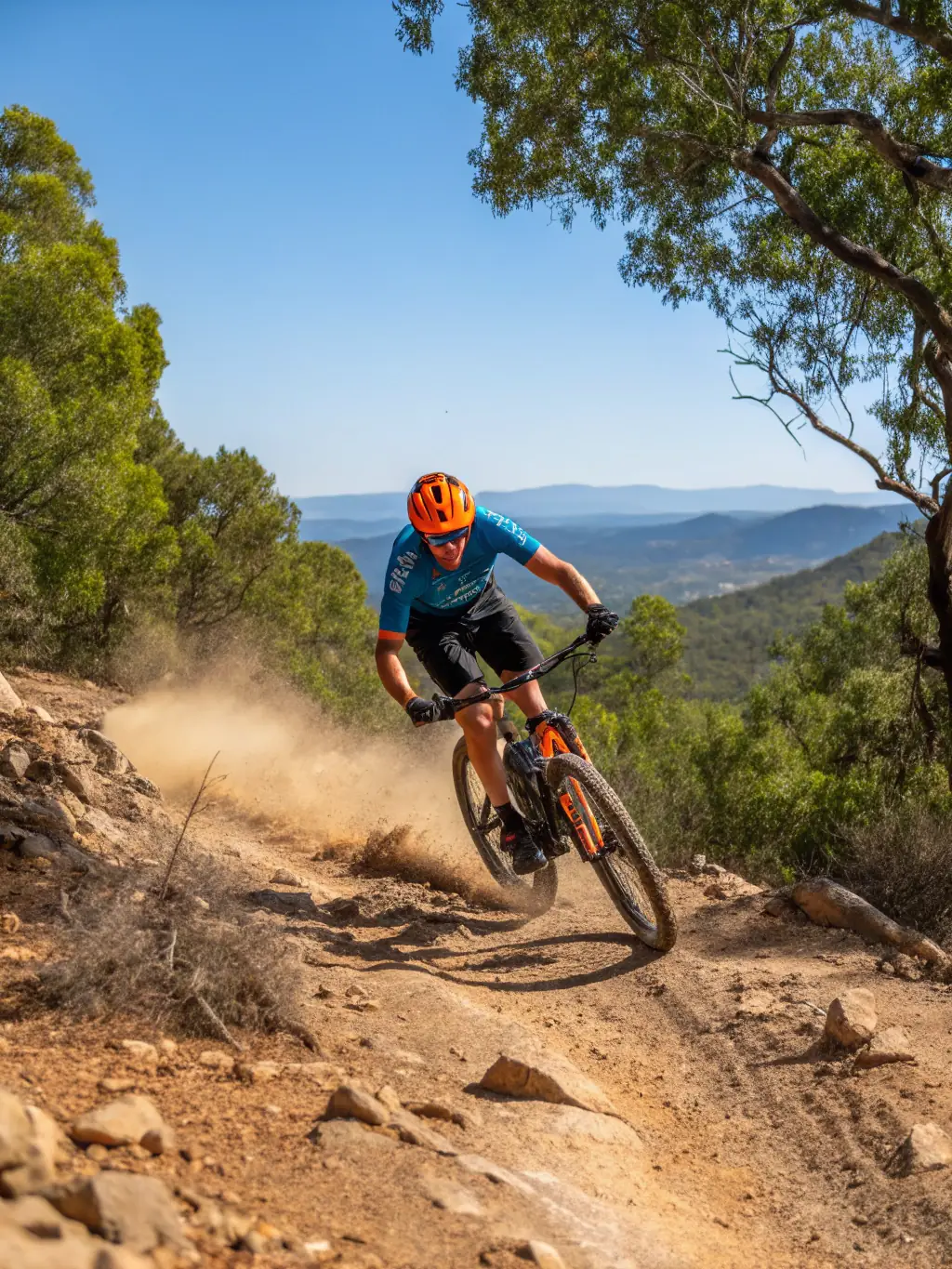 A young rider from Bourges Racing Team is seen successfully navigating a challenging turn on the track, showcasing their improved skills and confidence.